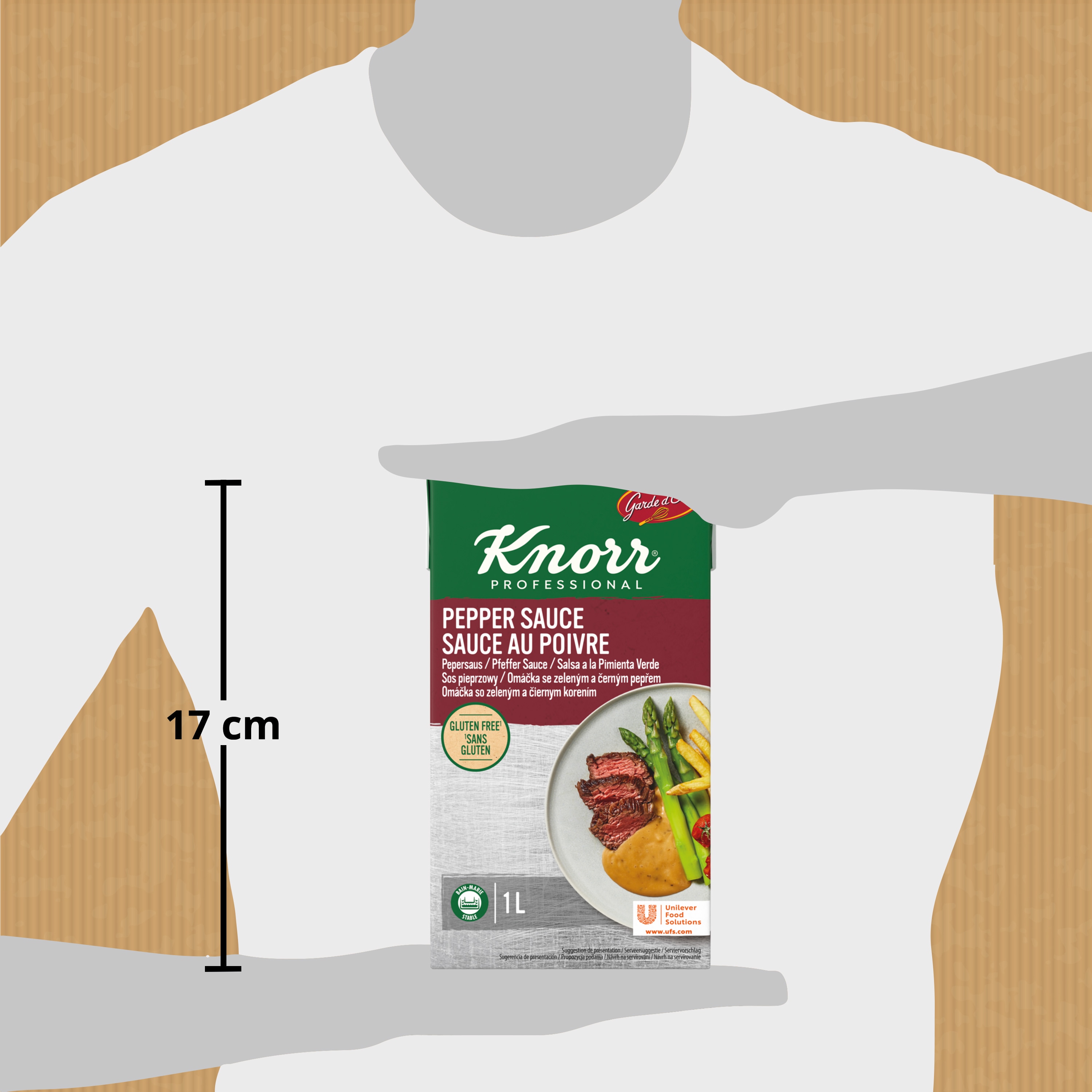 Knorr Salsa Líquida Pimienta Verde lista para usar brik 1L - Las Salsas Líquidas Knorr te aseguran empezar cada servicio con salsas perfectas.